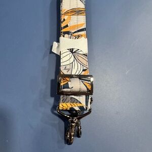 Lug lily gray Floral Strap replacement with dark Silver / gunmetal Clasp